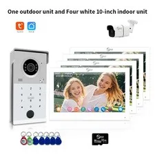 All-in-One Access Control Video Intercom, Supports Card, Password, Fingerprint