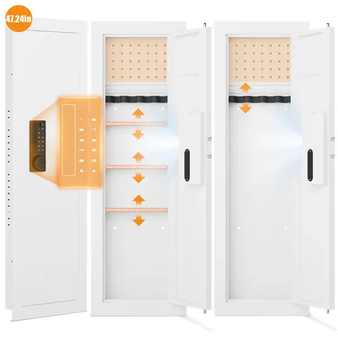 47.24" Wall Hidden Safe,Home Safe with Removable Pegboard & 3 Adjustable Shelves