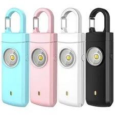4 Pack Personal Safety Alarm, 130dB Rechargeable Self Defense Siren with LED ...