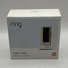 Ring Indoor Cam 1080p Wi-Fi Wired Plug-In Indoor IP Security Camera Alexa White