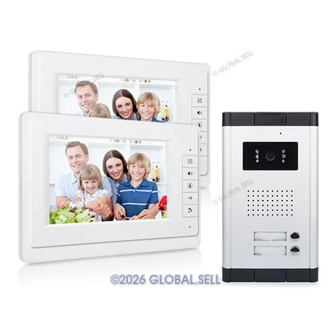 7" Video Door Phone Intercom Security For 2 Separate Apartment 700TVL Camera