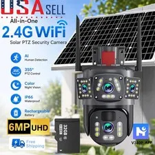 Solar Security Camera Outdoor Human Detection Color Night Vision Surveillance