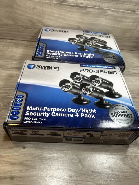 Swann Pro-530 Security Cam 8 Pro Series Cameras w/Cables & 1 A/C Adapter