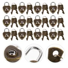 12x Luggage Locks Mini Padlock Luggage Locks with Keys Diary Padlock Drawer Lock