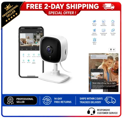 TP-Link Tapo C100 1080p Indoor Security Camera Wi-Fi Night Vision