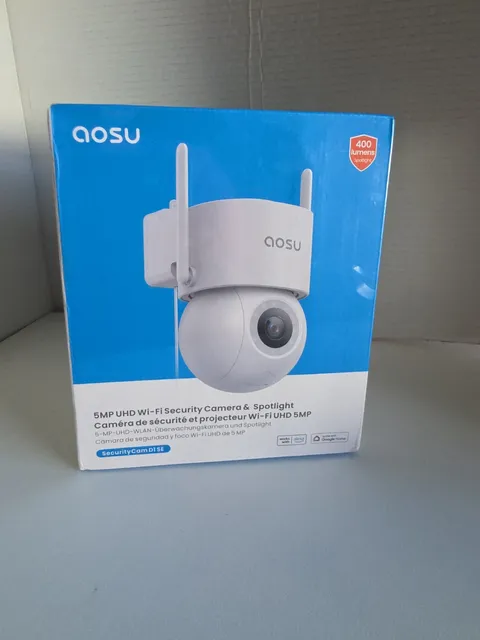 AOSU 5MP UHD Wi-Fi Security Camera Spotlight 400 Lumens Alexa Google Home Alexa