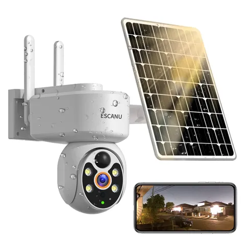 Wireless Home Cameras,Solar Power PTZ Outdoor Cameras,Motion Detection,Night ...