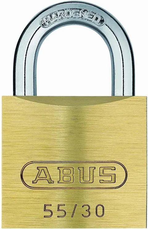ABUS 55/30 Brass Padlock 30mm Heavy Duty Lock w/ 2 Keys Gym Locker OEM