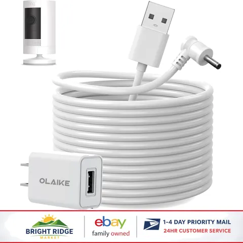 Long 8m Charging Cable for Stick Up Cam Battery with Waterproof Design