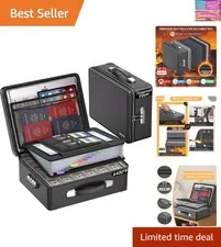 6400°F Fireproof Document Box with Lock,Heat Insulated Fireproof Water Resist...