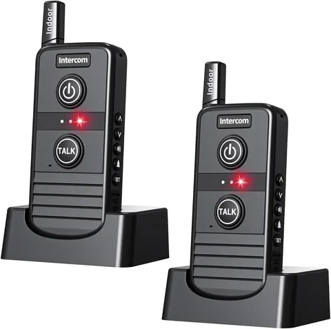 2-Pack Wireless Intercom System 4900ft Two-Way Home Office Communication