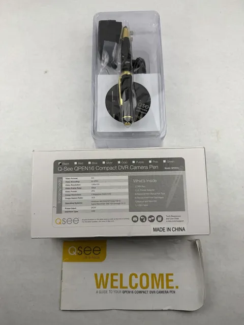 New Q-See QPen 16GB QPEN16 Camera Dvr Compact Black Jpg 16:9 30fps 1280x720