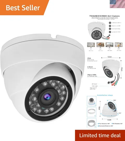 Durable 2MP Analog CCTV with 105° View and Night Vision - Ideal for All Rooms