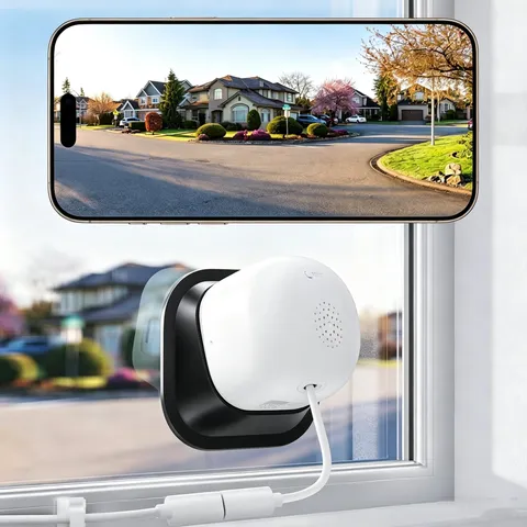 Wansview 2K Window Camera,Indoor Security 2.4G/5GHz WiFi 24/7 Recording W/ Stand