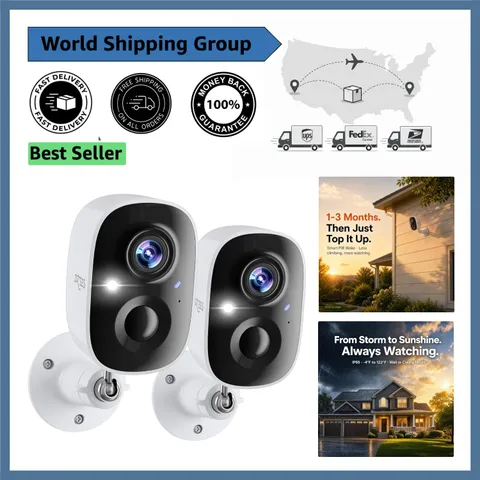 Colorful HD Night Vision Security Cam Set - Weatherproof & Wireless Design