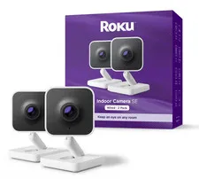 LOT Roku Smart Home Indoor Camera SE (2-Pack) Wi-Fi-Connected - Wired Security