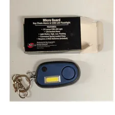 Filpo Micro Guard Keychain Alarm 120dB Blue COB LED Flashlight Belt Clip