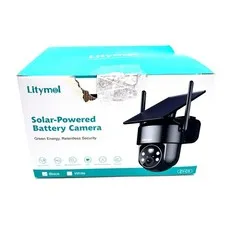 Litymol Solar Powered Battery Wifi Camera w/ Two Way Audio Model ZY-C9 - Black