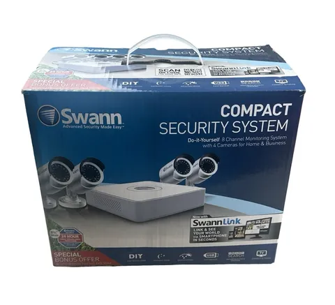 Swann Compact Home Security System 8 Channel System with 4 Cameras New OPEN BOX