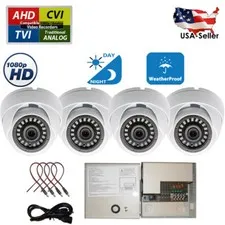 Evertech 4x 1080p Outdoor Indoor CCTV Camera Night with Distributed Power Supply