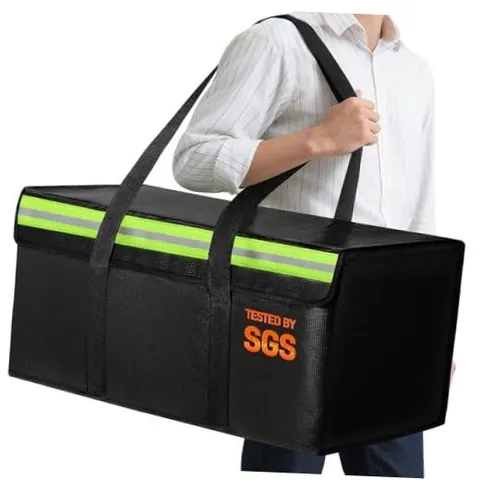 Large Fireproof Document Bag for Home Safe Storage, 24 x 24"Wx12"Dx12"H Black
