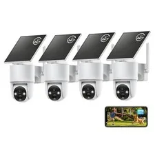 Tical Solar Security Cameras Wireless Outdoor, 4MP Outdoor Camera White