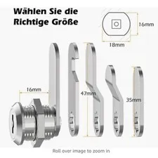 Reliable Cam Lock for Cabinet, Mail Box, and More 1630mm Diameter, 5 Keys