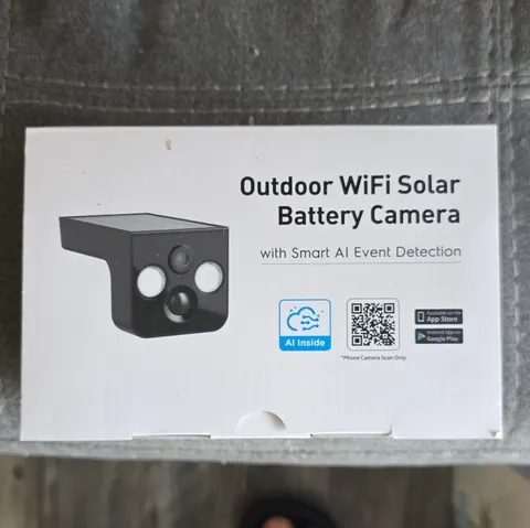 1080p Wireless Wi-Fi Outdoor Solar Battery IP Camera Black Google Assist