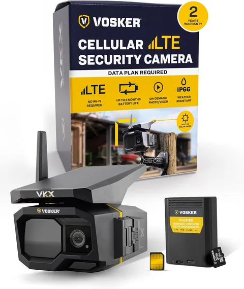 VKX Farmers Pack Solar 4G LTE Security Camera, Wireless Outdoor Surveillance for