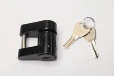 Coupler Style Padlock with Keys Black