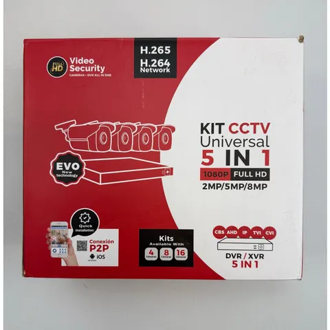 5-in-1 CCTV Security Camera System Kit 1080P Full HD H.265 DVR XVR