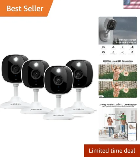 2K Home Security Cameras- Outdoor/Indoor Cameras for Baby/Nanny/Dog, 2.4Ghz W...