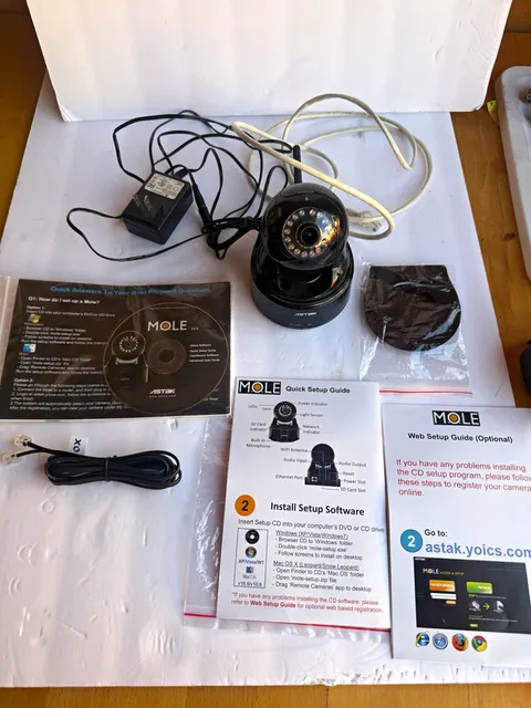 Astak CM-MOLE Indoor WiFi IP Security Camera Pan/Tilt Night Vision 640x480