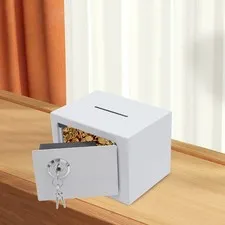 Small Safe Box with Drop Slot, Safe Box for Money, Cash Safe Box for Cabinets
