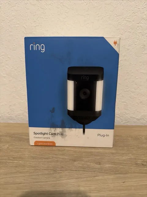 Ring Spotlight Cam Plus Outdoor Camera W/Lights and Siren, Plug-In