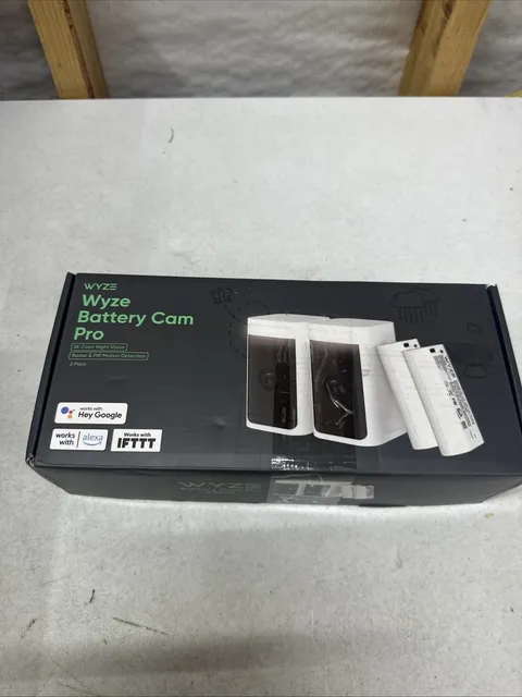 Wyze Battery Cam Pro 2 Pack WYZECOP-RB2PK Wireless 2k HD Color Night Spotlight