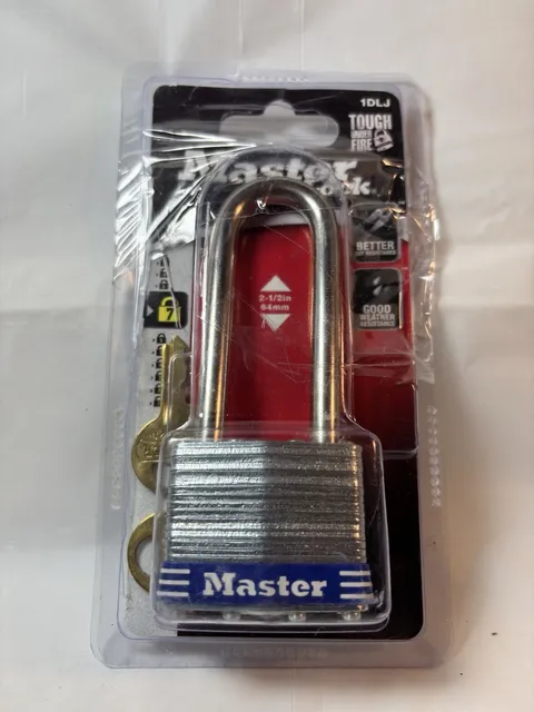 Master Lock 1DLJ Laminated Steel Padlock, 2-1/2" Shackle, 1-3/4'' Body BRAND NEW
