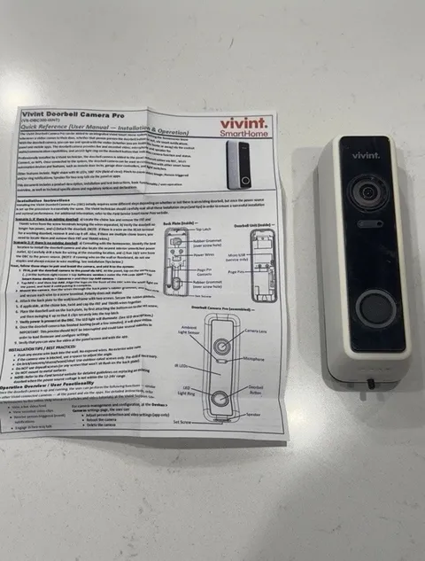 Vivint Doorbell Camera Pro  VS-DBC300-WHT  Fully Tested & Working 