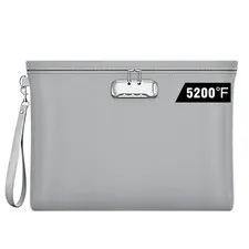 Fireproof Document Bag 14.6"x10.5" Waterproof with Combination Lock - Safe