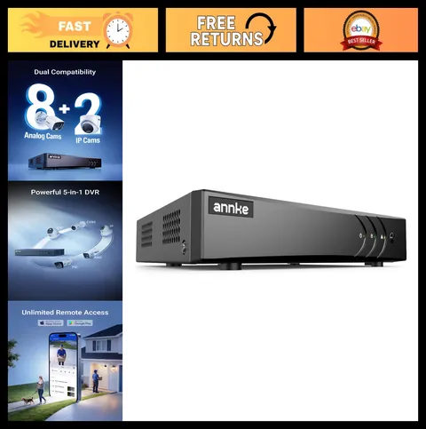 8 Channel 3K Lite H.265+ Security DVR Recorder, Hybrid 5-in-1, No HDD, CCTV