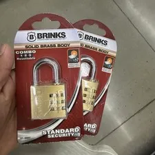 Brinks 161-40051 Brass Resettable Combination Padlocks, 2 Pack