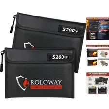 Fireproof Bag Set 9.6x6.6” - 10-Layer Heat & Water Resistant Design