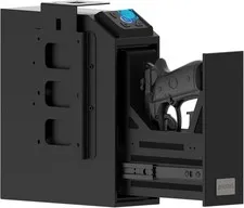 Gun Safe, Slider Biometric Gun Safe for Handgun Mounted Single Bedside Pistol