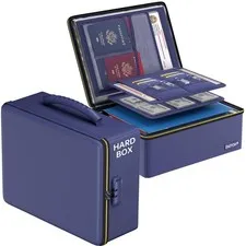 6400F Fireproof Document Box Safe With Lock Water Resistant File Organizer
