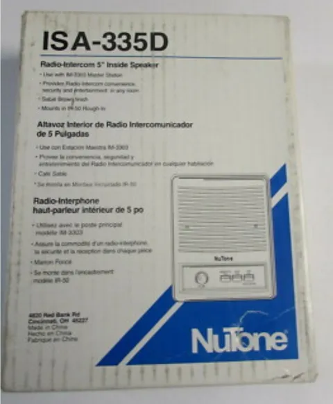 5 NuTone ISA-335 D Inside Wall Speakers Intercom 