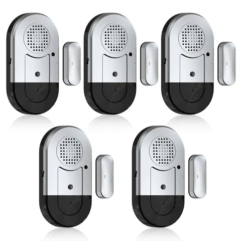 Door Window Alarm Sensors, 5 Pack, 125dB, Volume Control