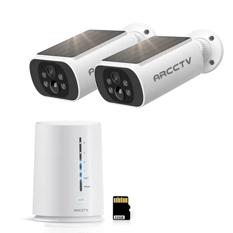 Wireless Home Security Camera Outdoor Solar Powered 4MP Night Vision 2-Way Audio
