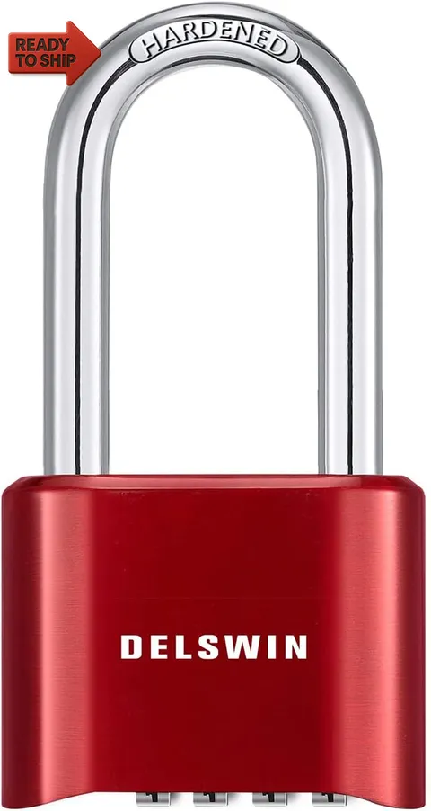 Heavy Duty Padlock Combination Lock - 4 Digit Combo Lock with 2.5 Inch Long Sha
