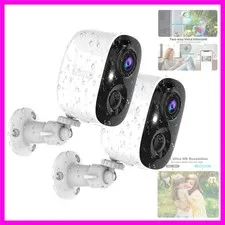 Security Cameras Wireless Outdoor,2K Indoor WiFi Wireless Cameras,Outside Bat...