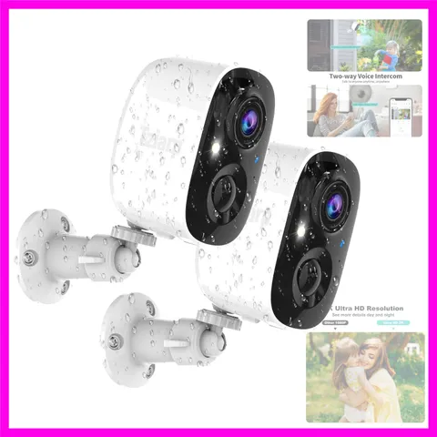 Security Cameras Wireless Outdoor,2K Indoor WiFi Wireless Cameras,Outside Bat...